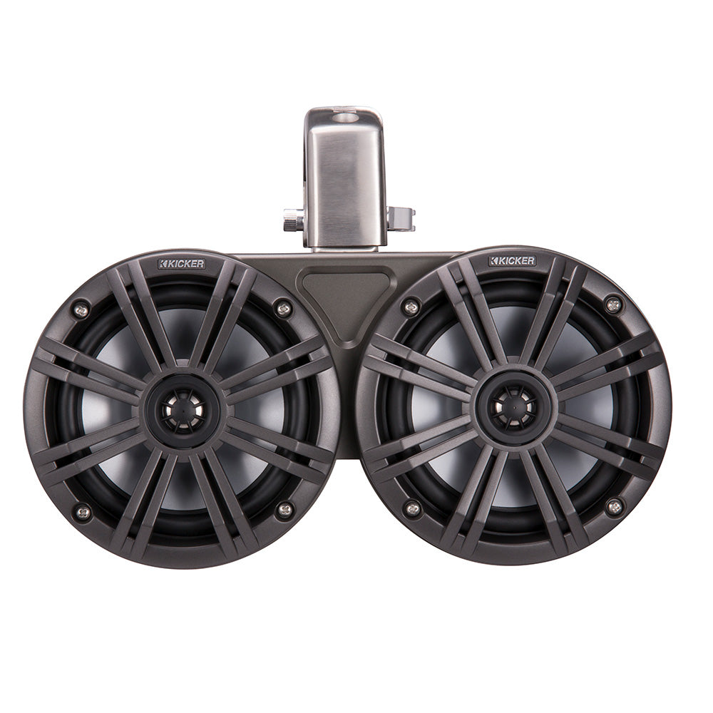 KICKER KMTC65 65 LED Coaxial Dual Tower System  Black wCharcoal Grille 45KMTDC65