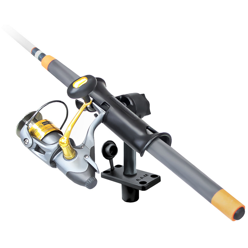 RAM Mount RAM Tube Jr Fishing Rod Holder wStandard 6 Length Post Spline  Flush Mounting Base RAP390FU