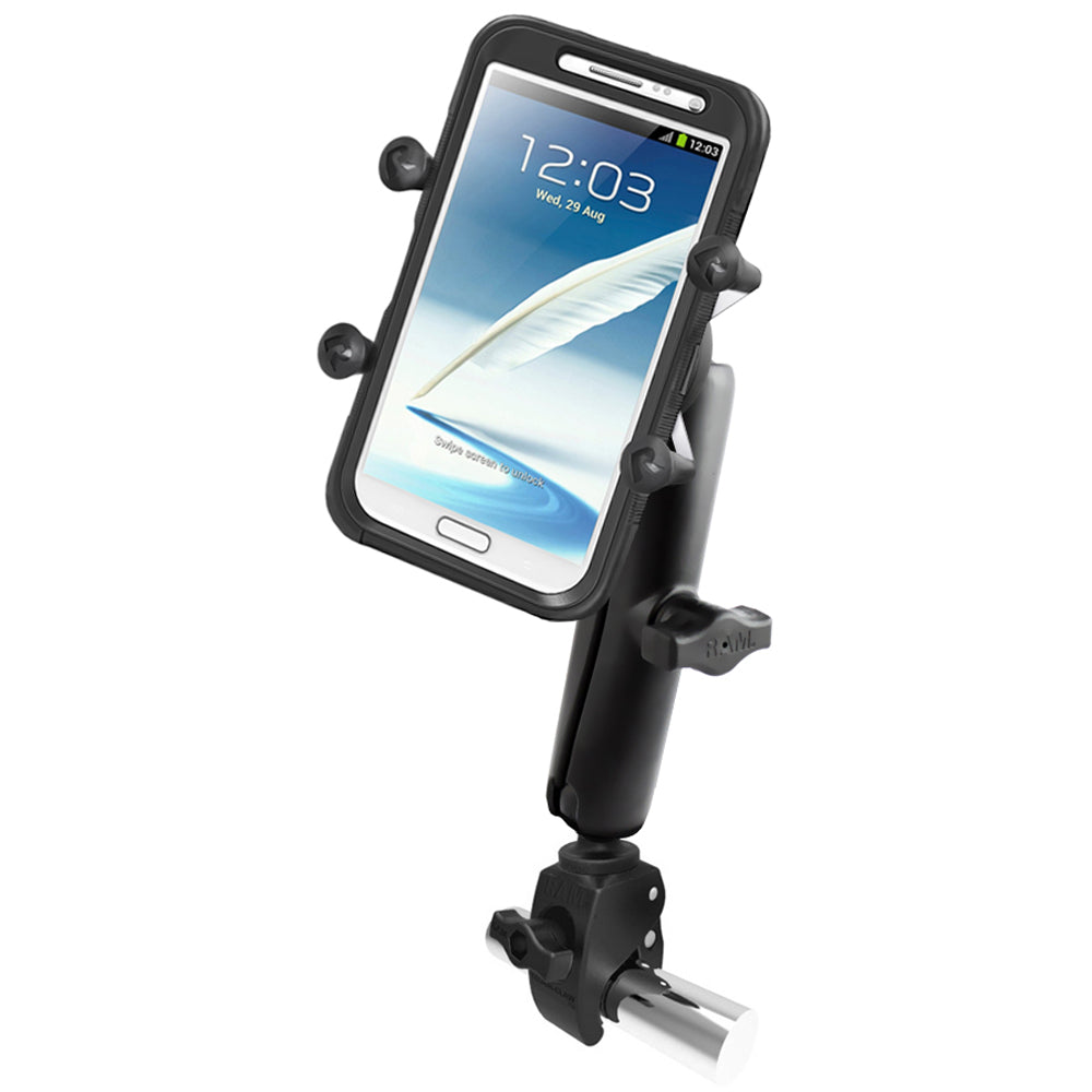 RAM Mount ToughClaw Base wLong Double Socket Arm  Universal XGrip IV fLarge PhonePhablet Cradle RAMB400CUN10U