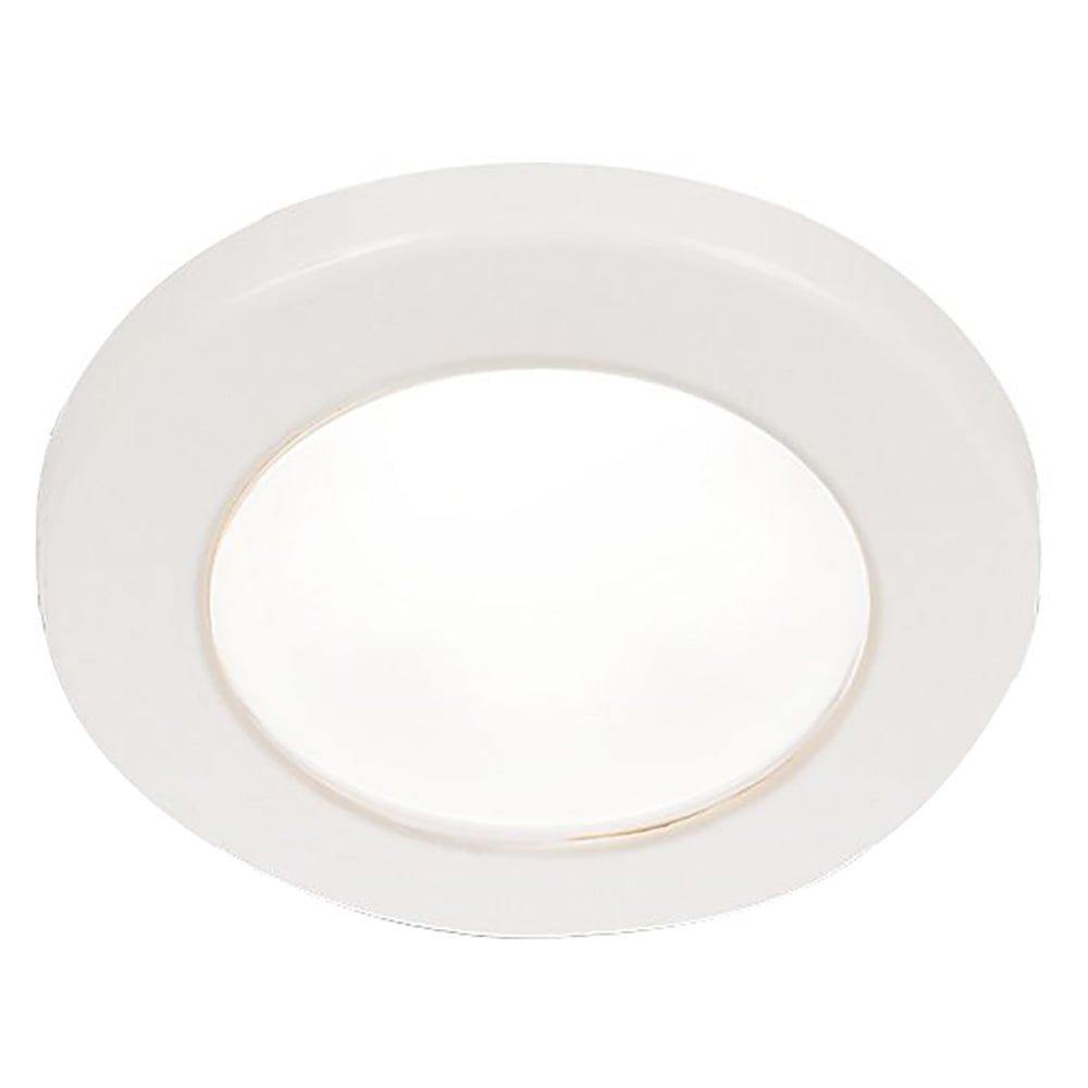 Hella Marine EuroLED 75 3 Round Screw Mount Down Light  White LED  White Plastic Rim  24V 958110111
