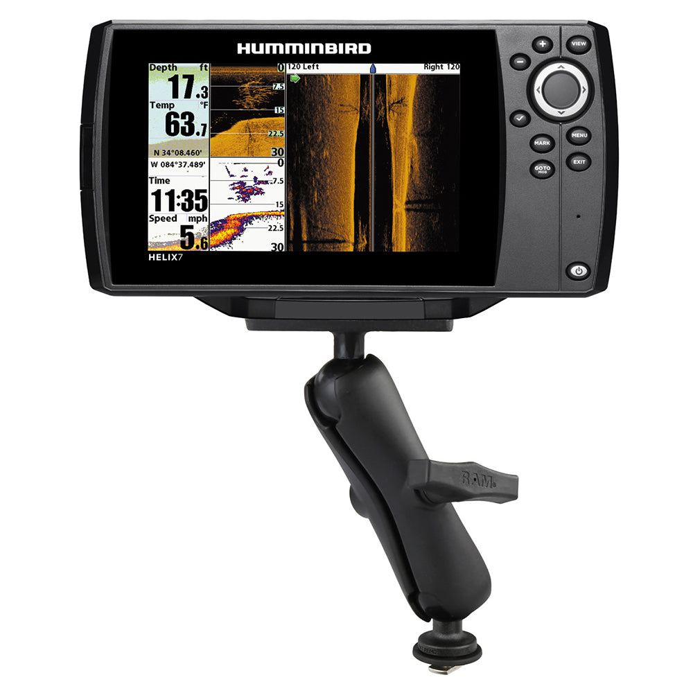 RAM Mount RAM 15 Ball Mount with Track Ball Base  2 x 4 Plate for the Humminbird Helix 7 ONLY RAM20224354TRA1U