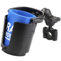 RAM Mount RAM Torque 34  1 Diameter HandlebarRail Base with 1 Ball SHORT Arm and Level Cup RAMB408751A132U