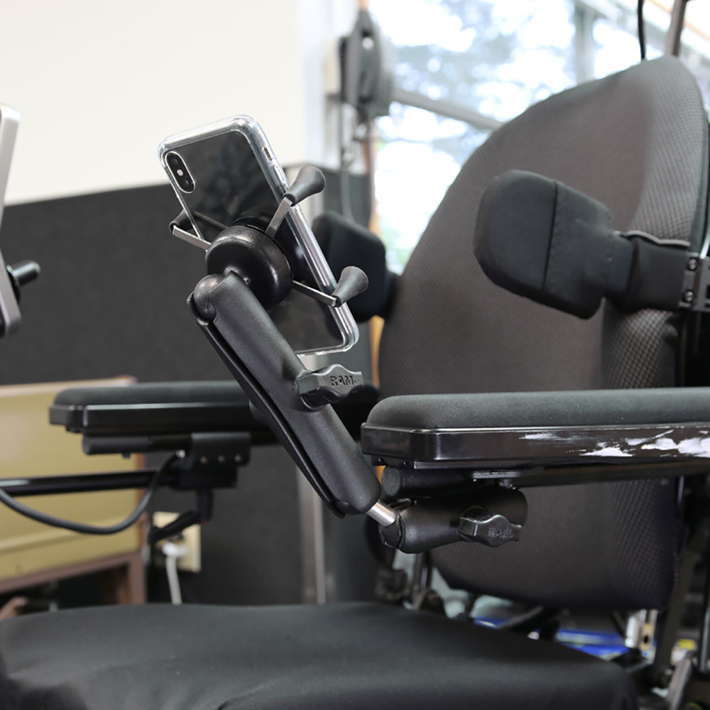 RAM Mount XGrip Phone Mount fWheelchair Armrests RAMB238WCT2UN7
