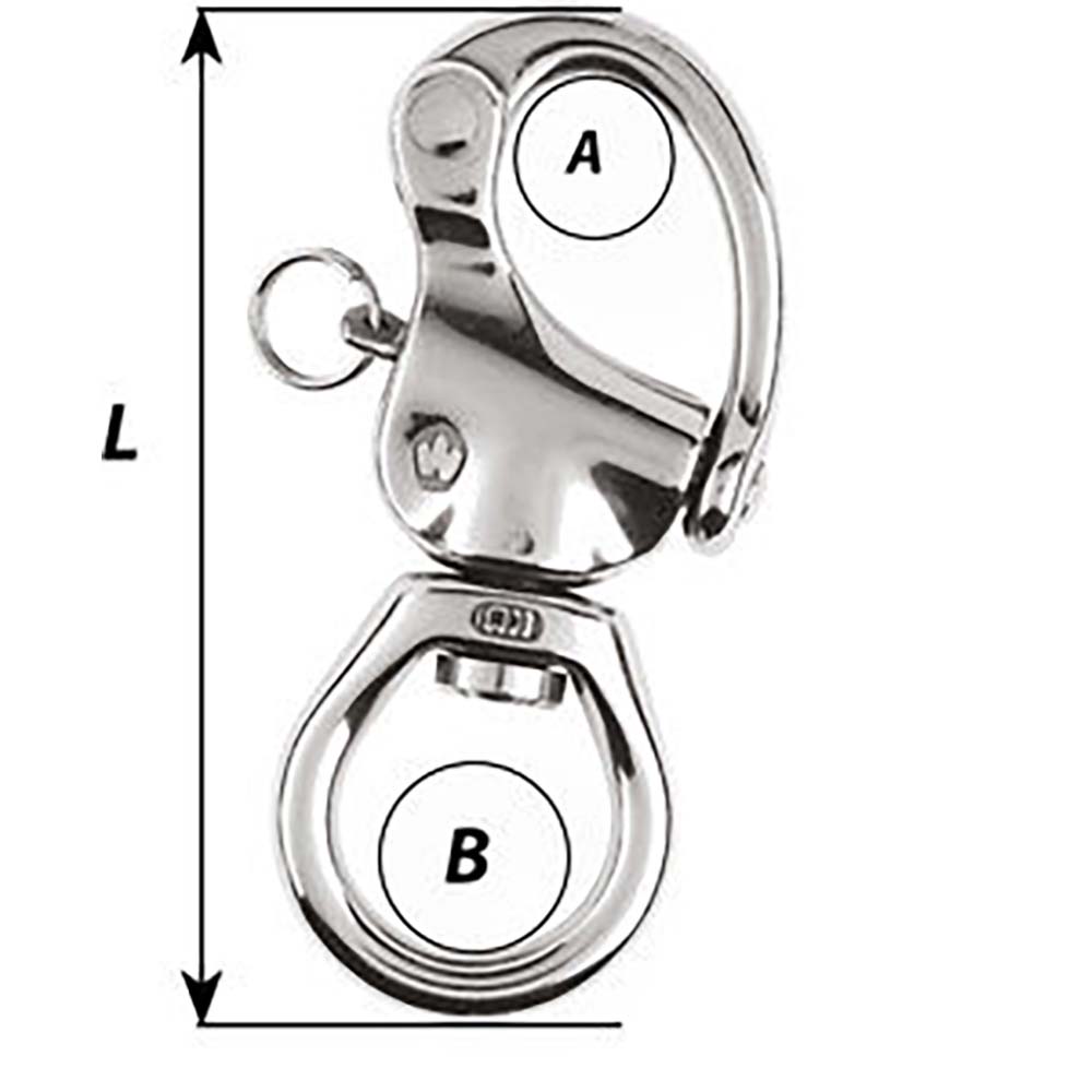 Wichard HR Snap Shackle  Large Bail  Length 80mm 2373W