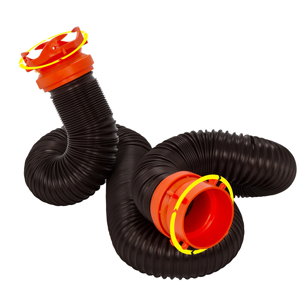 Camco RhinoFLEX 10 Sewer Hose Extension wSwivel Bayonet  Lug 39764