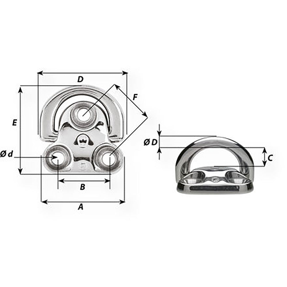 Wichard Folding Pad Eye  Diameter 516 6605W