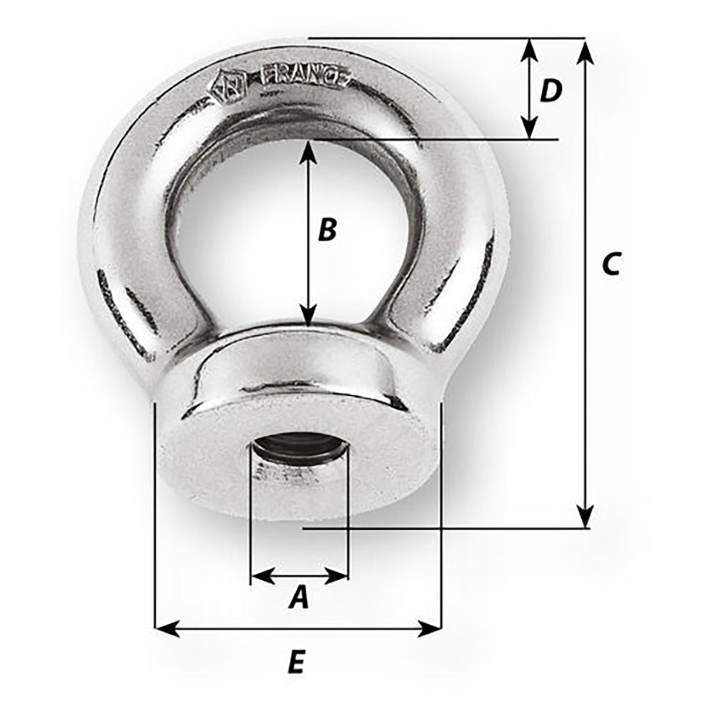 Wichard 12mm Eye Nut  Thread M12 x 175mm 6366W