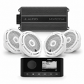 JL Audio M3 6.5" Marine Speaker Bundle w/ Fusion MS-RA60 & MX500/4 Amp
