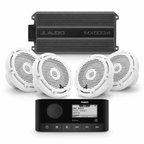 JL Audio M3 Marine Audio Bundle w/ Fusion MS-RA60, 4 M3 6.5" Speakers & MX500/4 Amp