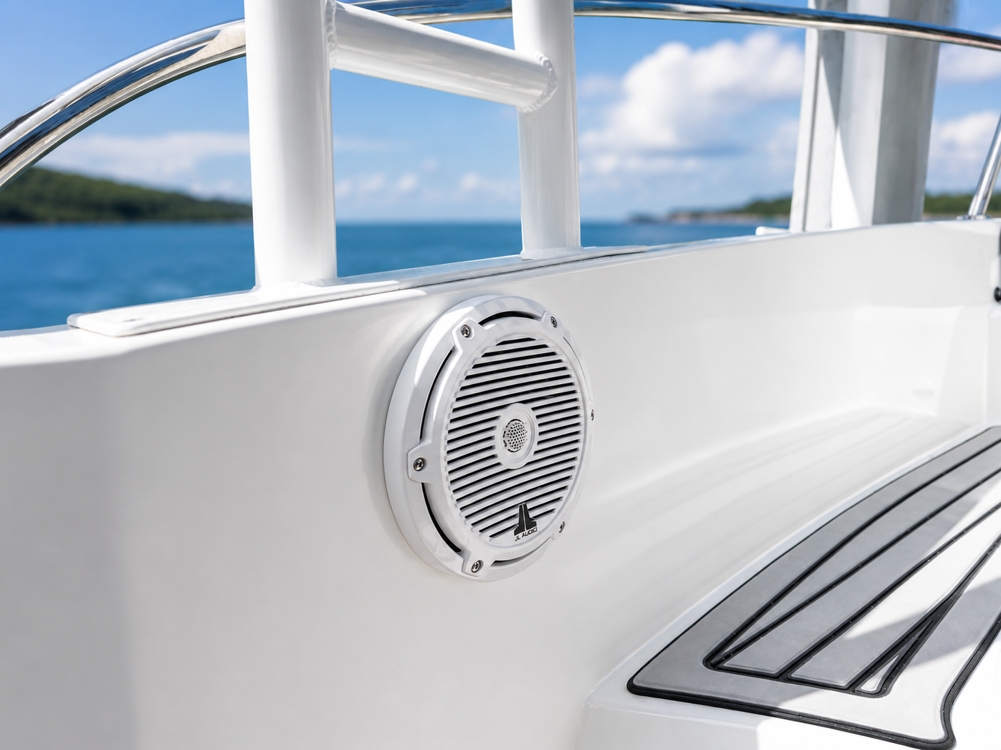 JL Audio M3 Marine Audio Bundle w/ Fusion MS-RA210, 4 M3 Speakers, XDM700/5 Amp & 10" Subwoofer