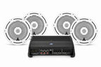 JL Audio M3 Marine Speaker Bundle – 4 M3-650X 6.5" Boat Speakers + XDM400/4 Amplifier