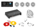 JL Audio Marine Audio Kit w/ Fusion MS-RA210, XDM600/6, 4 M3 Speakers, 10" Sub - 20' Wiring Kit