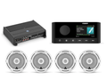 JL Audio Marine Bundle | Fusion MS-RA210, JL XDM400/4, 4 JL M3-6.5” Speakers