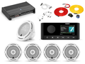 JL Audio Marine Bundle | Fusion MS-RA210, JL XDM600/6, 10” JL M3 Sub & 4 JL M3-6.5” Speakers + 20’ Wiring Kit
